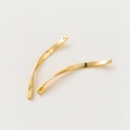 Dettaglio di barre a onda intrecciate placcate oro 18K per orecchini fai da te fatti a mano - 30mm/Foro 1,5mm/Circa 8g (10 Pezzi/Confezione) / Oro Vero 18K con Conservazione del Colore
