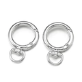 Polished silver zinc alloy spring O-ring with a swivel clasp for DIY bag and keychain hooks - Silver (Nickel-Free White K)