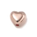 Close-up of heart-shaped rose gold CCB spacer beads with a high-polished metallic finish - Heart / 100pcs Pack / Rose Gold