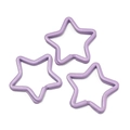 Three light purple star-shaped metal keyrings for DIY bag charms and accessories - 5 Pieces/Pack (Approx. 3x33.5x35mm) / Light Purple