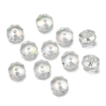 Macro shot of faceted crystal rondelle beads with AB coating and center drill hole - 10 Pcs/Pack 4.5*7.5mm/Hole 1.2mm/Approx 6g / White