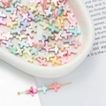 Macro shot of colorful cross-shaped faux pearl beads for DIY jewelry making and crafts - Cross Style (AC4103) / 1 Strand (approx. 42 pcs, 8x10mm)