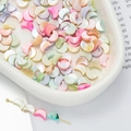 Macro detail of colorful crescent moon shaped mother of pearl beads for DIY jewelry making - Small Moon Style (AC4104) / 1 Strand (approx. 49 pcs, 5.5x8mm)