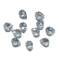 Macro shot of 6x7mm grey-blue faceted glass teardrop beads for DIY jewelry making - 6x7mm (10 Pieces/Pack, Approx. 4g) / Blue