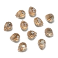 Macro detail of amber faceted teardrop glass beads for DIY jewelry making - 6x7mm (10 Pieces/Pack, Approx. 4g) / Champagne