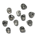 Macro detail of faceted grey glass teardrop beads for jewelry making with clear textures - 6x7mm (10 Pieces/Pack, Approx. 4g) / Dark Gray