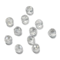 Close-up of clear faceted crystal teardrop beads with precision cut glass details - 6x7mm (10 Pieces/Pack, Approx. 4g) / White