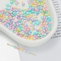 Macro shot of colorful rice-shaped iridescent beads in Macaron tones for DIY jewelry making - Rice Shaped Bead Style 08 (AC4105) / 1 Strand (approx. 75 pcs, 3x5mm)