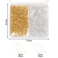 DIY jewelry kit with gold and silver eye pins in a clear box, 20mm 400pcs set - 2-Grid Copper Eye Pin Set / 6.5x7.2cm / Gold and Silver