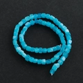 Macro de cuentas cúbicas de apatita azul de 5,5 mm con textura de piedra para joyería DIY - Estilo Amazonita / 67 piezas (1 tira)