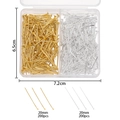 Set da 400 pezzi di chiodini per gioielli fai da te oro e argento 20mm con custodia - Set di Perni a Testa Piatta in Rame a 2 Scomparti / 6.5x7.2cm / Oro e Argento