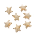 Golden starfish CCB spacer beads with large holes for DIY jewelry and bracelet making - Sea Star Shape (Style 2) / 5 Pieces/Pack (12.5x14mm/Hole 4.3mm) / Gold