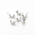 Cache-noeuds en forme de coeur argenté poli pour la création de bijoux et bricolage - 20 Pcs/Paquet (5x10mm/Ouverture 1mm) / Plaqué Platine