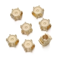Golden round CCB spacer beads with rope texture edge and hexagonal center for DIY jewelry - Rope Gear Shape (Style 4) / 5 Pieces/Pack (10.5x11.5mm/Hole 4.8mm) / Gold