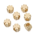 Perles d'espacement trèfle doré à gros trous pour la fabrication de bijoux DIY - Forme de Trèfle à Quatre Feuilles (Style 5) / 10 Pièces/Paquet (10x10mm/Trou 4,7mm) / Or