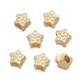 Perles d'espacement en forme d'étoile dorée avec détails en relief pour bijoux - Forme d'Étoile à Cinq Branches (Style 6) / 5 Pièces/Paquet (11,5x12mm/Trou 4,7mm) / Or