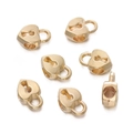 Lot de 6 perles en forme de cadenas cœur doré avec détail de trou de serrure pour bijoux - Forme de Cadenas en Cœur (Style 9) / 10 Pièces/Paquet (10x15mm/Trou 4,6mm) / Or