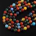 Macro shot of colorful dragon vein agate beads with unique natural cracked textures - Multicolor Agate