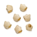Lot de sept perles d'espacement couronne dorées à grands trous pour bijoux DIY - Forme de Couronne (Style 11) / 10 Pièces/Paquet (10x11mm/Trou 4,7mm) / Or