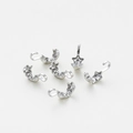 Silver star-shaped jewelry end crimp clasps for DIY bracelet and necklace making - Star / 20 Pieces (4.8x10mm) / White Gold
