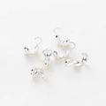 Fermoir cœur pliable en argent S925 brillant pour la création de bijoux artisanaux - 20 Pcs/Paquet (5x10mm/Ouverture 1mm) / Argenture Épaisse (Rétention de Couleur)