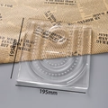 Détail du plateau de design en acrylique avec échelles de mesure circulaires pour bijoux DIY - Grand Style Carré / Environ 195*195mm