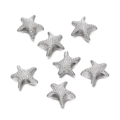 Sept perles intercalaires étoile de mer argentées avec de grands trous pour bijoux DIY - Forme d'Étoile de Mer (Style 2) / 10 Pièces/Paquet (12,5x14mm/Trou 4,3mm) / Argent