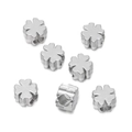 Perles intercalaires trèfle en CCB argenté pour bracelets et bijoux DIY créatifs - Forme de Trèfle à Quatre Feuilles (Style 5) / 10 Pièces/Paquet (10x10mm/Trou 4,7mm) / Argent