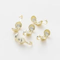 Five gold shell jewelry clasps for DIY jewelry making with polished 18k plating - Shell Shape / 20 Pieces (5x10mm) / 14K Gold