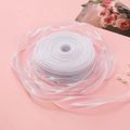 Dettaglio del nastro in organza a coda di pesce iridescente con lucentezza perlata DIY - 1m/Confezione Non Arrotolato Circa 5g / Nastro Filato Coda Pesce-Bianco Aurora