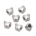Perles papillon en métal argenté avec grands trous pour création de bijoux et bracelets - Forme de Papillon (Style 8) / 10 Pièces/Paquet (8x11mm/Trou 4,2mm) / Argent