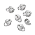 Perles d'espacement cœur en argent CCB pour la création de bijoux DIY et bracelets - Forme de Cadenas en Cœur (Style 9) / 10 Pièces/Paquet (10x15mm/Trou 4,6mm) / Argent