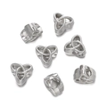 Perles d'espacement nœud triquetra en CCB argenté pour la création de bijoux DIY - Nœud Celtique (Style 12) / 10 Pièces/Paquet (11x12mm/Trou 4,7mm) / Argent