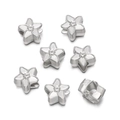 Perles d'espacement CCB argentées en forme de pétale pour bijoux DIY et bracelets - Fleur à Cinq Pétales (Style 13) / 5 Pièces/Paquet (12x12mm/Trou 4,8mm) / Argent