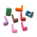 Detailed view of colorful L-shaped acrylic large hole beads for DIY jewelry making - L / 10 Pieces Pack / Colorful
