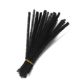 Limpiapipas de felpa negra densa para manualidades DIY y materiales para diademas a mano - 30cm / Negro