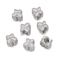 Perles papillon argentées à large trou pour fabrication de bijoux DIY et bracelets - Papillon Simple (Style 14) / 10 Pièces/Paquet (10x11mm/Trou 4,6mm) / Argent