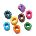 Close-up of colorful acrylic large-hole beads in 8 shades for DIY jewelry making - Letter O / 10 Pieces Pack / Colorful