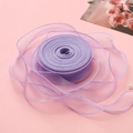 Macro-opname van 4 cm breed paars organza lint met fijne randen voor DIY-knutselwerkjes - 1m/Pak Niet Opgerold Ongeveer 5g / Visstaart Garen Lint-Paars