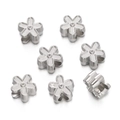 Perles d'espacement CCB argentées en forme de fleur avec grands trous pour bijoux DIY - Forme de Fleur à Cinq Pétales (Style 15) / 10 Pièces/Paquet (10,5x12,5mm/Trou 4,7mm) / Argent