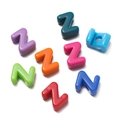 Close-up of colorful acrylic letter Z beads with large holes for DIY jewelry making - Letter Z / 10 Pieces Pack / Colorful