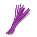 Purple chenille stems for DIY crafts with high density plush and flexible metal wire - 30cm / Purple