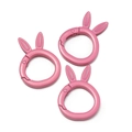 Three bright pink rabbit-ear spring rings in a matte finish for DIY keychains - Painted Dark Pink