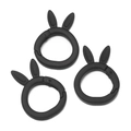 Matte black rabbit-ear spring rings for DIY keychains and bag accessories - Matte Black