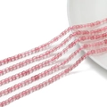 Detailed view of faceted square pink strawberry quartz beads for DIY jewelry making - Strawberry Quartz