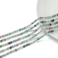 Macro shot of 3mm cubic natural stone beads in assorted colors for DIY jewelry making - Colorful Fluorite