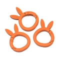Three matte orange rabbit ear spring ring clasps for DIY keychains and bag accessories - Matte Orange