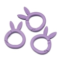 Three-piece set of matte purple rabbit ear spring ring buckles for DIY keychain accessories - Matte Purple