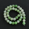 Macro shot of green dragon vein agate beads showing detailed ice flower texture and cracks - 6mm (Approx 60 Pieces Per Strand) / Grape