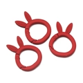 Three matte red rabbit ear spring buckles for DIY keychains and bag accessories - Matte Red
